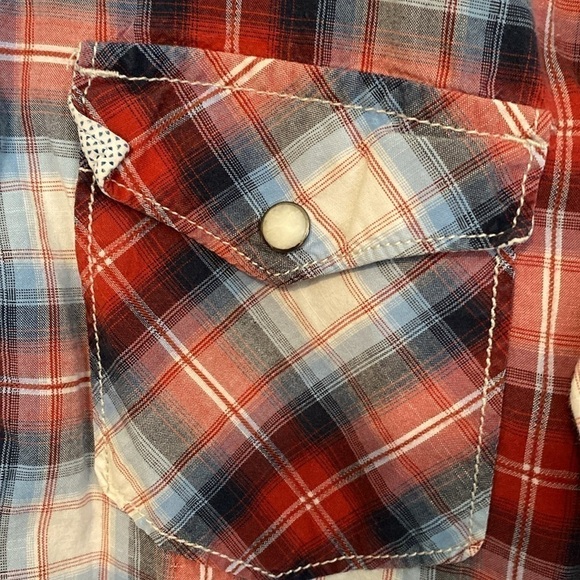 American Eagle Outfitters full snap button up longsleeve plaid pocket shirt xs - Picture 3 of 13